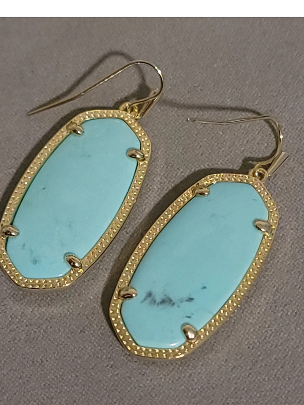 Kendra Scott Danielle Gold-Tone Turquoise Blue Elle Drop Earrings